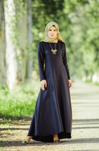 Kuyruklu Elbise 5058-01 Siyah