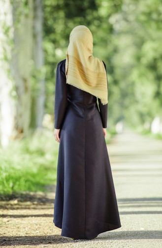 Kuyruklu Elbise 5058-01 Siyah