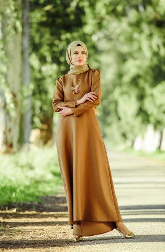 Tan Hijab Dress 5058-05