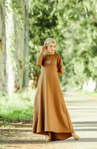 Tan Hijab Dress 5058-05