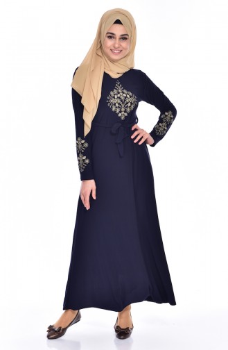 Dunkelblau Hijab Kleider 5115-10