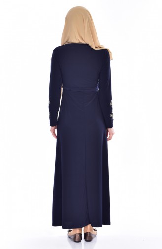 Navy Blue Hijab Dress 5115-10