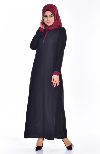 Claret Red Hijab Dress 2930-01