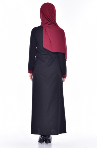 Weinrot Hijab Kleider 2930-01
