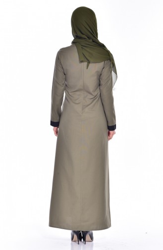 Khaki Hijab Kleider 2930-05
