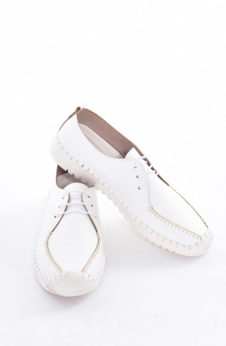White Woman Flat Shoe 50227-01