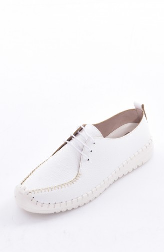 White Woman Flat Shoe 50227-01