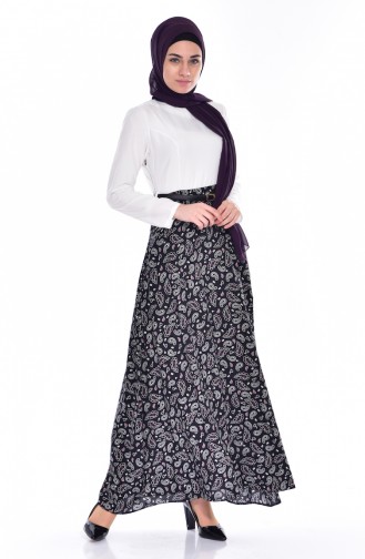 White Hijab Dress 5736-03