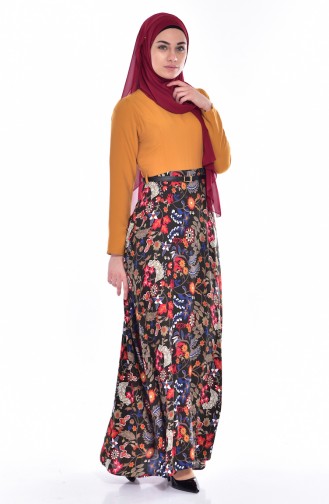 Mustard Hijab Dress 5737-01