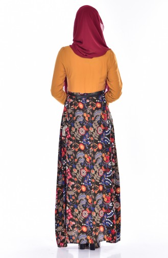 Mustard Hijab Dress 5737-01