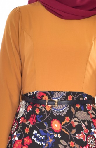 Mustard Hijab Dress 5737-01