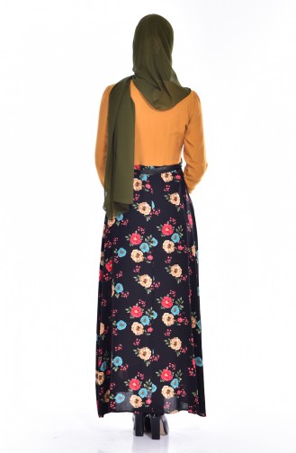 Mustard Hijab Dress 5738-02