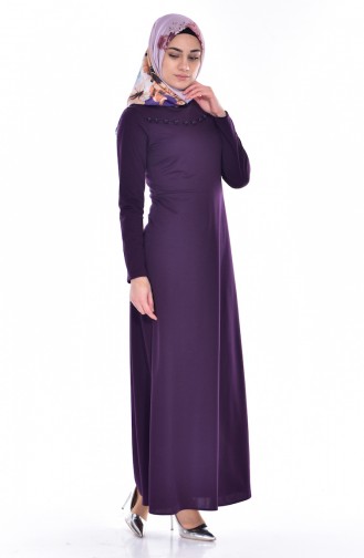 Purple Hijab Dress 4438-07