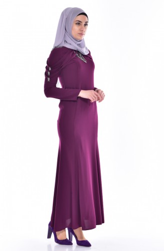 Robe Bordée de Pierre 3384-05 Plum 3384-05