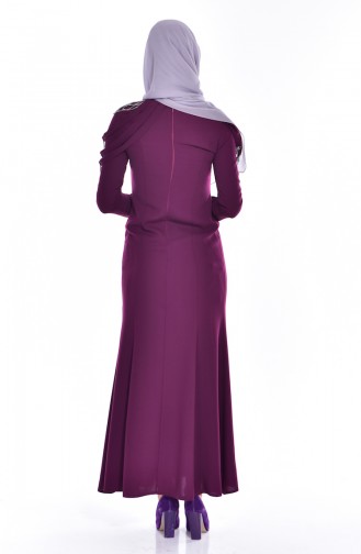 Kleid mit Apolet aus Strassstein 3384-05 Zwetschge 3384-05