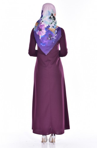 Plum Hijab Dress 4438-05