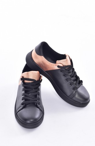 Sneaker Damen Schuhe 50221-01 Schwarz Kupfer 50221-01