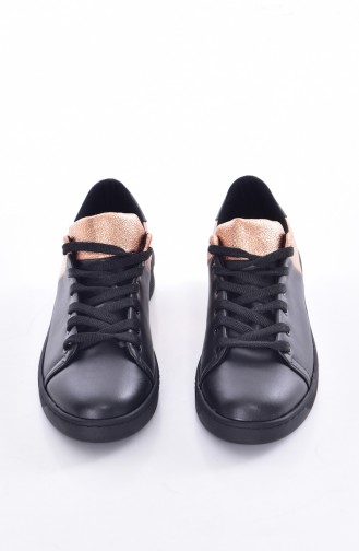 Sneaker Bayan Ayakkabı 50221-01 Siyah Bakır
