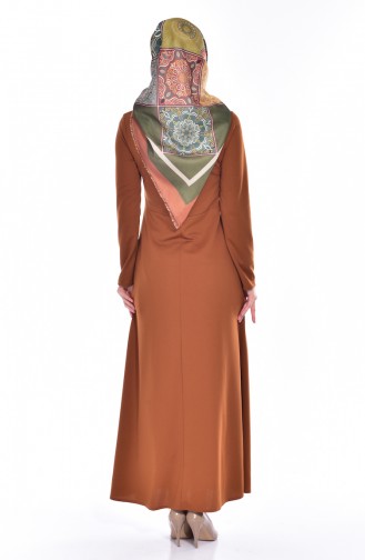 Tan Hijab Dress 4438-09