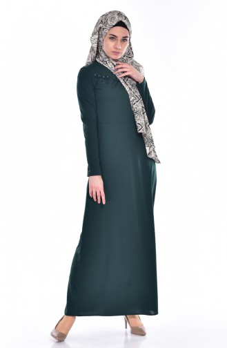Smaragdgrün Hijab Kleider 4438-06