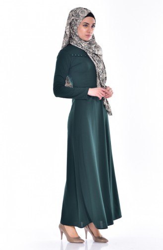 Emerald Green Hijab Dress 4438-06