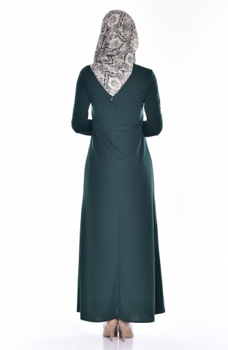 Emerald Green Hijab Dress 4438-06