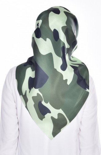 Echarpe Taffetas a Motifs Camouflage 95043-06 Vert 06