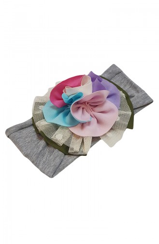 Bandana mit Blumen NB51 Grau 51