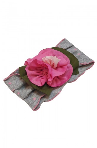 Bandana mit Blumen NB53 Grau 53