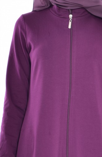 Abaya Sport Détail Dentelle 8114-05 Plum 8114-05