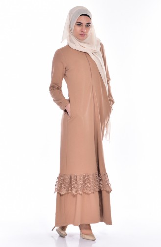 Milk Coffee Abaya 8114-01