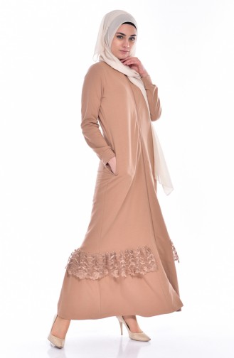 Milk Coffee Abaya 8114-01