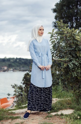 Chemise Coton 3002-01 Turquoise 3002-01
