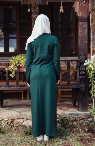 Emerald Green Hijab Dress 8098-03