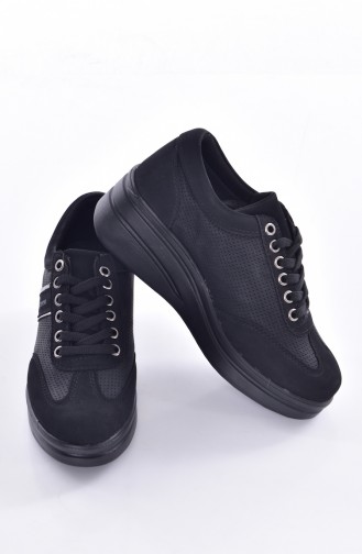 Chaussure Sport plateforme 0102-04 Noir Noir Nubuck 0102-04