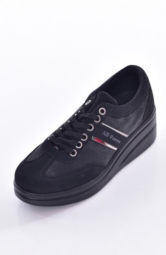 Chaussure Sport plateforme 0102-04 Noir Noir Nubuck 0102-04