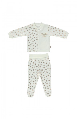 Bebetto Cotton Footed Pajama Set 2 Pcs F953-BKR-01 Copper 953-BKR-01