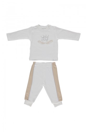 Bebetto Ensemble Mini Pyjama Peigné F943-BJ-01 Beige 943-BJ-01