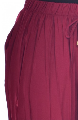 Claret Red Wrinkle Look Skirt and Pants 1080-04