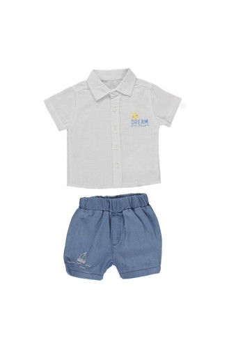 Bebetto Baby Shirt 2 Pcs Suit K1709-BZMV-01 Ice Blue 1709-BZMV-01