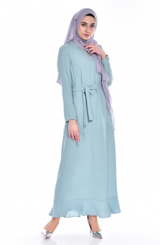Green Almond Hijab Dress 60683-09