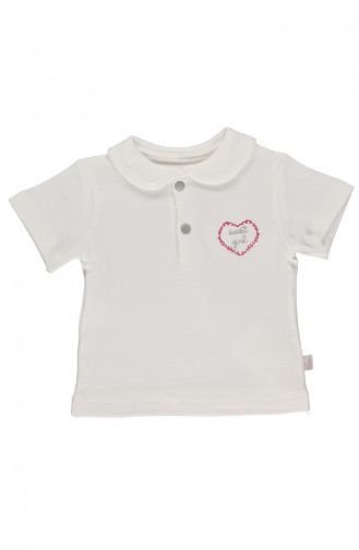 Bebetto Tee-shirt Col Bébé K1854-EKR-01 Ecru 1854-EKR-01