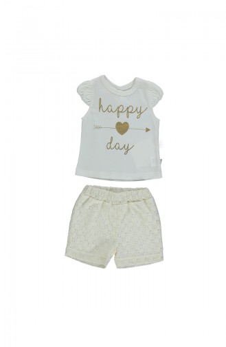 Bebetto Baby Shorts 2 Pcs Suit K1704-EKR-01 Light Beige 1704-EKR-01