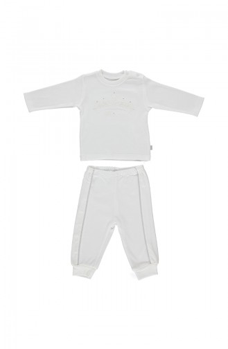 Bebetto Baby Cotton Suit F962-EKRGMS-01 Light Beige Silver 962-EKRGMS-01