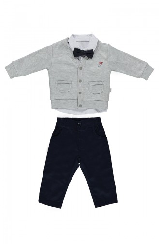Bebetto  Baby Cotton Jacket 4 Pisces Suit K1843-GR-01 Gray 1843-GR-01