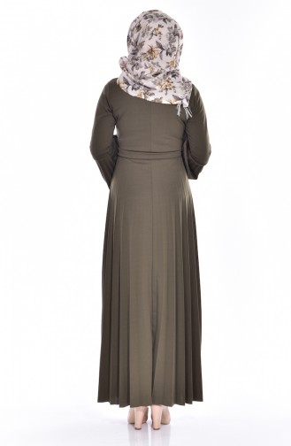 Khaki Hijab Dress 1642-02