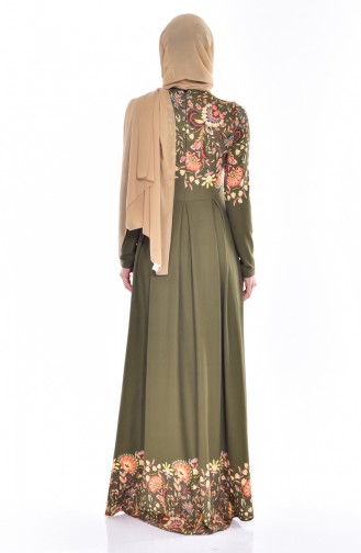 Khaki Hijab Kleider 5201-03