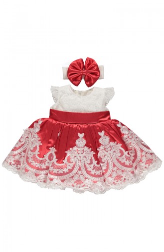 Bebetto Robe a Dentelle Satin K1899-KRMZ-01 Rouge 1899-KRMZ-01