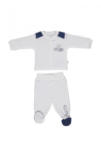 Bebetto Cotton Mini Pajama Set F942-LACI-01 Navy Blue 942-LACI-01