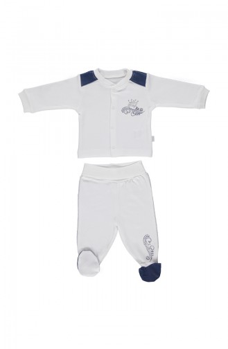 Bebetto Ensemble Mini Pyjama Peigné F942-LACI-01 Bleu Marine 942-LACI-01